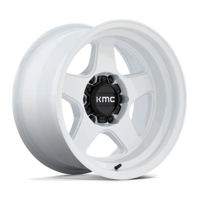 KMC KM728 Lobo Wheel, 17x8.5 with 6 on 4.5 Bolt Pattern - Gloss White - KM728WX17856418